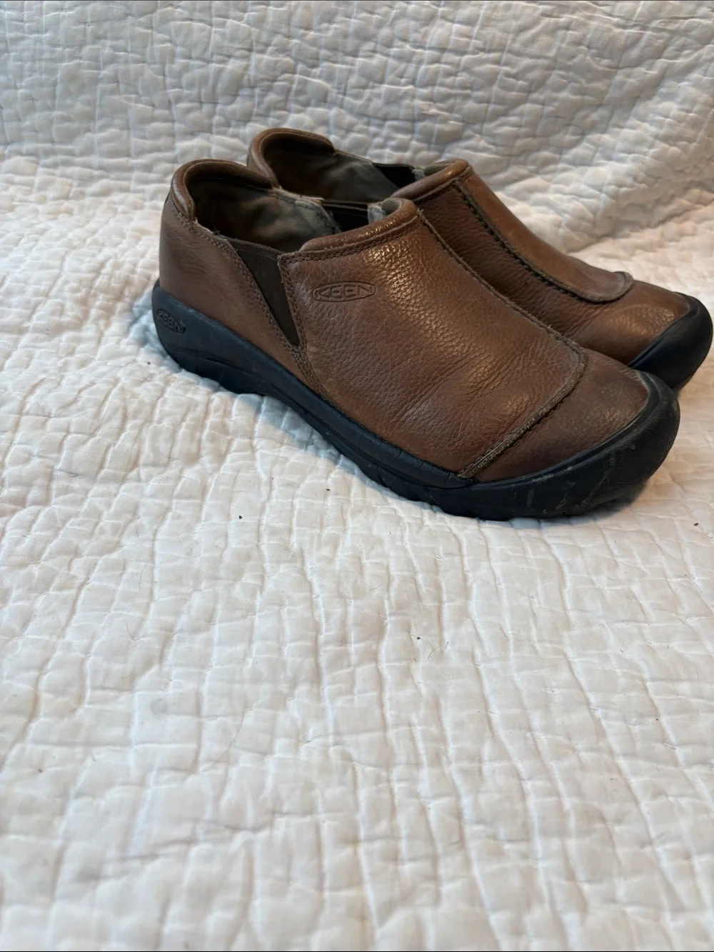 Keen Brown Leather Slip-On Casual Loafers